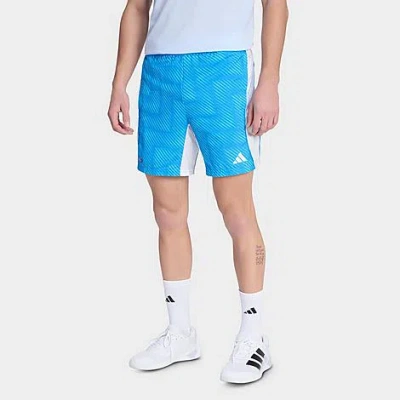 Adidas Originals Men's Tech Intensity Allover Print Training Shorts In Blue