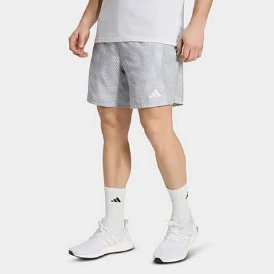 Adidas Originals Men's Tech Intensity Allover Print Training Shorts In Gray