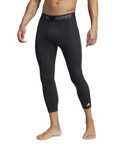 Adidas Originals Men's Techfit Compression 3/4 Training Tights In Black