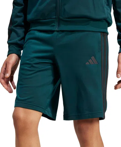 Adidas Originals Men's Three-stripes 10" Tricot Shorts In Green