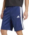 Adidas Originals Men's Three-stripes 10" Tricot Shorts In Blue