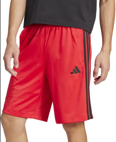 Adidas Originals Men's Three-stripes 10" Tricot Shorts In Purrub