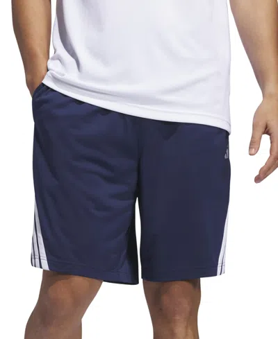 Adidas Originals Men's Three-stripes Legends Basketball Shorts 9" In Tenabl,whi
