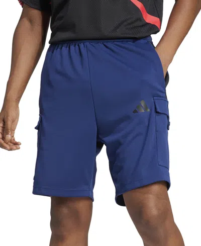Adidas Originals Men's Three-stripes Tiro 9" Cargo Shorts In Drk Blue,blk