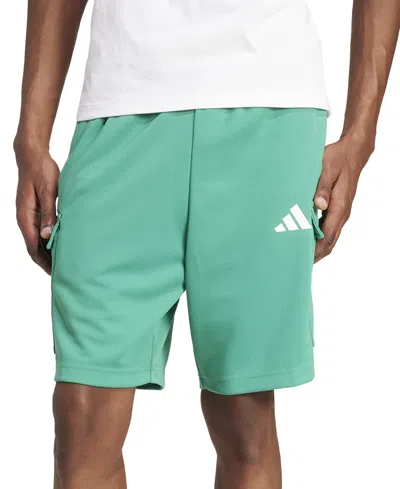 Adidas Originals Men's Three-stripes Tiro 9" Cargo Shorts In Secogr,whi