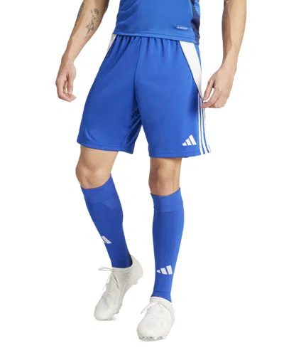 Adidas Originals Men's Tiro 24 Moisture-wicking Drawstring 8" Shorts In Team Royal Blue,white