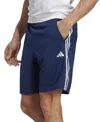 Adidas Originals Adidas Men's Train Essentials Classic-fit Aeroready 3-stripes 10" Training Shorts In Dark Blue,wht