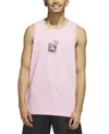 Adidas Originals Men's Triple Regular-fit Cocktail Graphic Tank Top In Pink