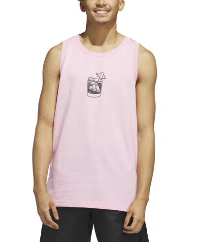 Adidas Originals Men's Triple Regular-fit Cocktail Graphic Tank Top In Pink