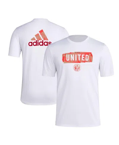 Adidas Originals Men's White Atlanta United Fc Local Pop Aeroready T-shirt In Animal Print