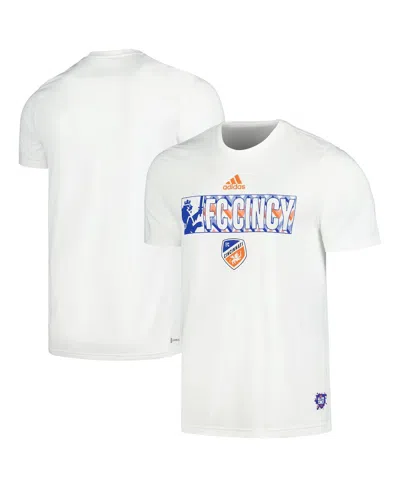 Adidas Originals Men's Fc Cincinnati 2024 Jersey Hook Aeroready T-shirt In White