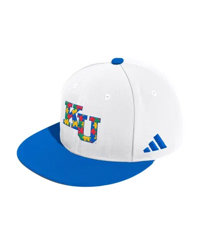 Adidas Originals Men's White Kansas Jayhawks On-field Fitted Baseball Hat