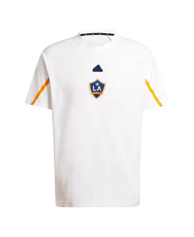 Adidas Originals Men's White La Galaxy 2024 Travel Raglan T-shirt