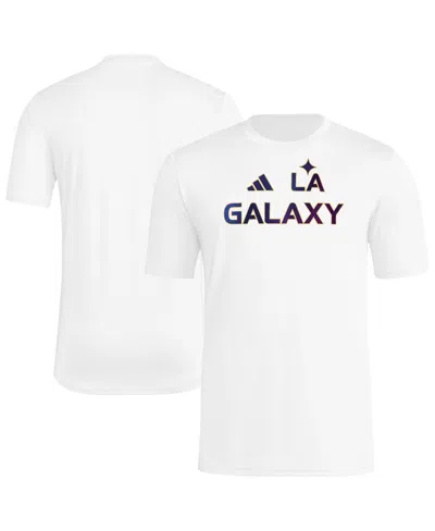 Adidas Originals Men's White La Galaxy 2025 Jersey Hook Aeroready T-shirt