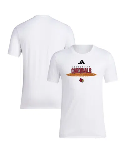 Adidas Originals Men's White Louisville Cardinals Softball Pitcher's Circle T-shirt