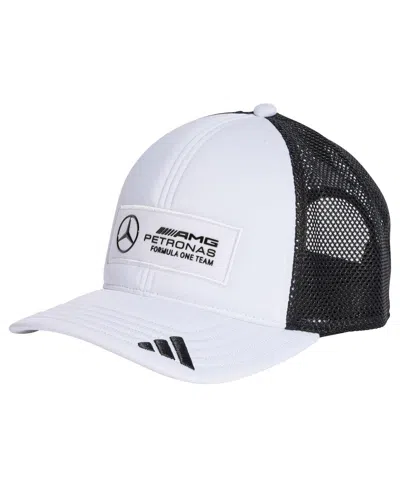 Adidas Originals Men's White Mercedes-amg Petronas F1 Team Wear Trucker Adjustable Hat