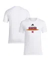 Adidas Originals Men's White Nebraska Huskers Softball Pitcher's Circle T-shirt In White