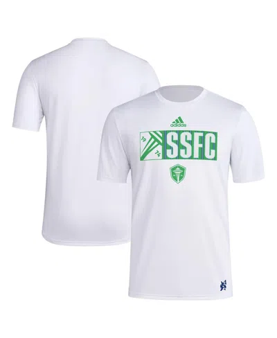 Adidas Originals Men's Seattle Sounders Fc 2024 Jersey Hook Aeroready T-shirt In White