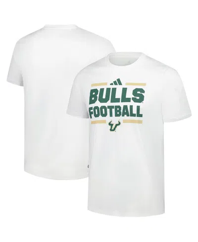 Adidas Originals Men's White South Florida Bulls Football T-shirt
