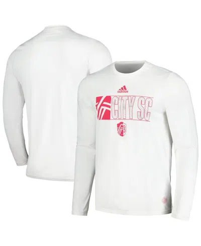 Adidas Originals Men's White St. Louis City Sc 2024 Jersey Hook Aeroready Long Sleeve T-shirt