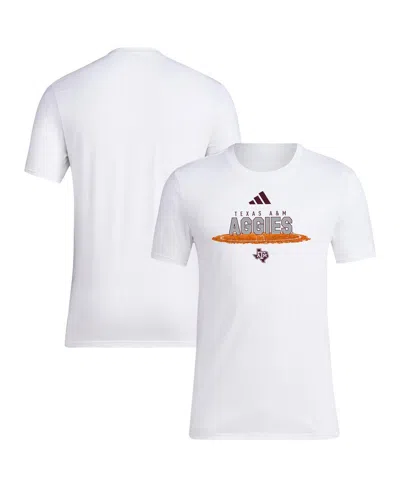 Adidas Originals Men's White Texas A M Aggies Softball Pitcher's Circle T-shirt In Gold