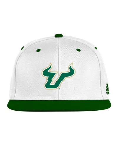 Adidas Originals Men's White/green South Florida Bulls On-field Fitted Hat In White,green