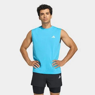 Adidas Originals Men's Workout Essentials Feelready Sleeveless T-shirt In Blue