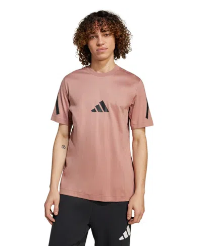 Adidas Originals Men's Z.n.e. Short Sleeve Crewneck T-shirt In Brown