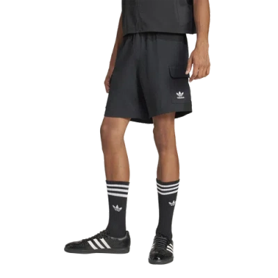 Adidas Originals Mens Adidas Essential Woven Cargo Shorts In Black