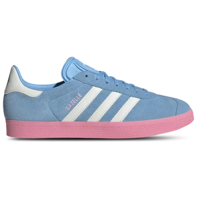 Adidas Originals Gazelle Three-stripe Suede Sneakers In Blue