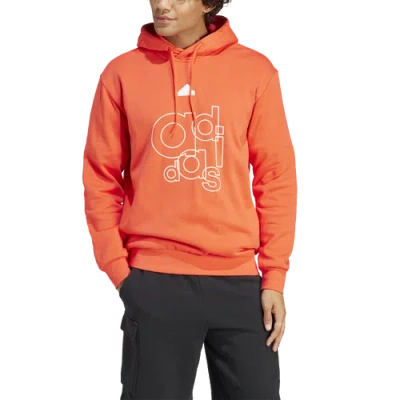 Adidas Originals Mens Adidas Graphic Print Fleece Hoodie In Bright Red
