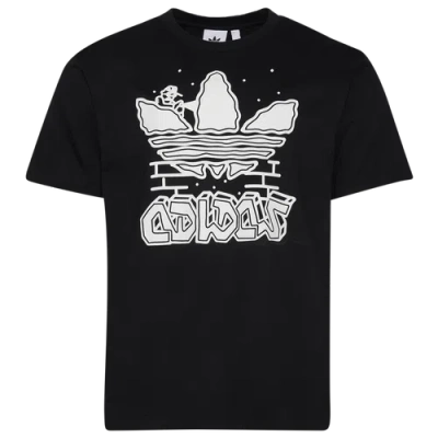 Adidas Originals Mens Adidas Graphic Wall T-shirt In Black
