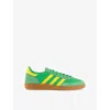 Adidas Originals Mens Adidas Handball Spezial Suede And Mesh Low-top Trainers In Energy Green