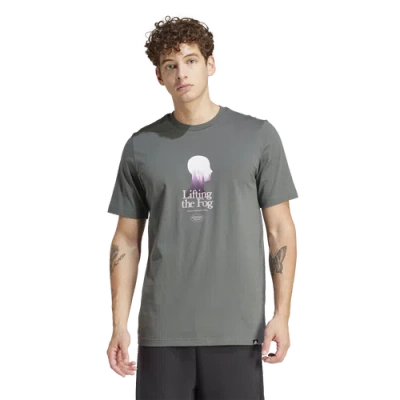Adidas Originals Mens Adidas Lifting The Fog Graphic T-shirt Spirit Of Nature In Ivy