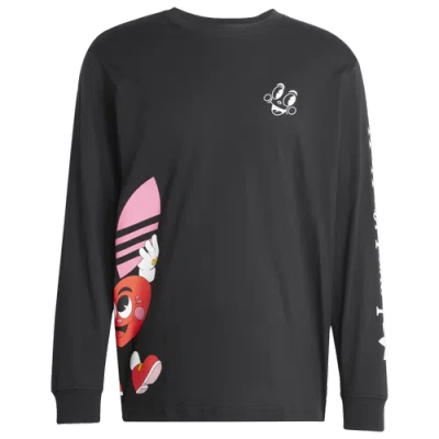 Adidas Originals Mens Adidas Mbn Valentines Day Long Sleeve T-shirt In Black/better Scarlet