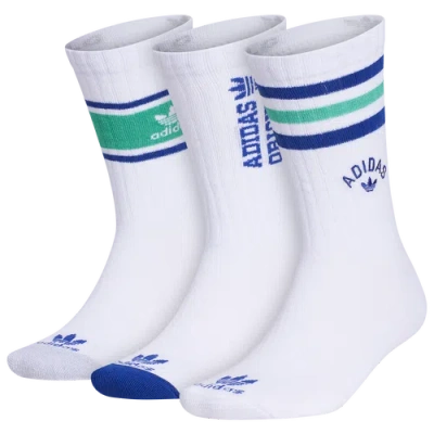 Adidas Originals 3-pack New Prep Crew Socks In White/blue/green