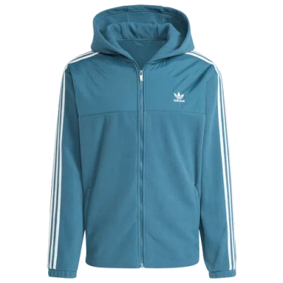Adidas Originals Mens  Adicolor 3-stripes Fleece Lifestyle Hoodie In Legacy Teal