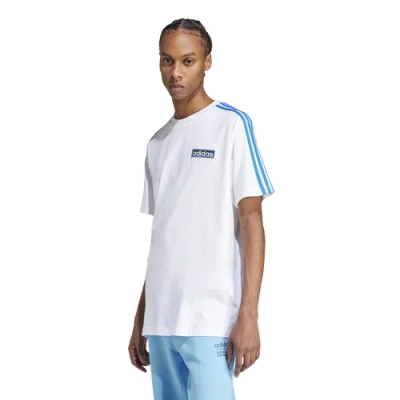Adidas Originals Mens  Adicolor Adibreak Lifestyle T-shirt In White/bluebird/black