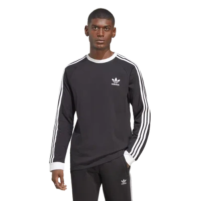 Adidas Originals Mens  Adicolor Classics 3-stripes Long Sleeve T-shirt In Black