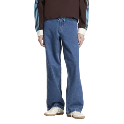 Adidas Originals Mens  Adicolor Lifestyle Denim Firebird Pants In Medium Blue Denim