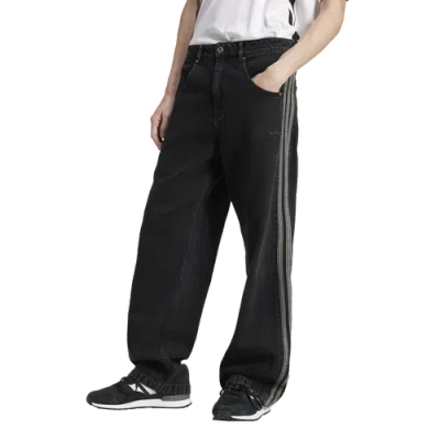 Adidas Originals Mens  Adicolor Lifestyle Denim Firebird Pants In True Black Denim