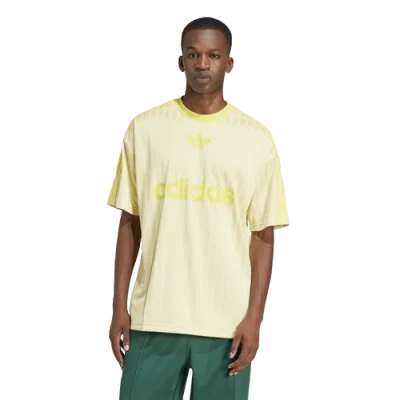Adidas Originals Mens  Adicolor Play Soccer Top In Powder Yellow