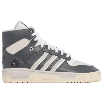 Adidas Originals The Simpsons Leather And Suede High-top Sneakers In Grey/white