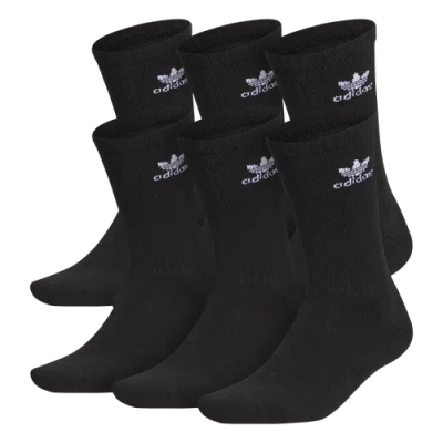Adidas Originals Mens  Trefoil 6 Pack Crew Socks In Black/white