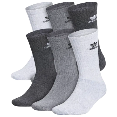 Adidas Originals Mens  Trefoil 6-pack Crew Socks In Gray