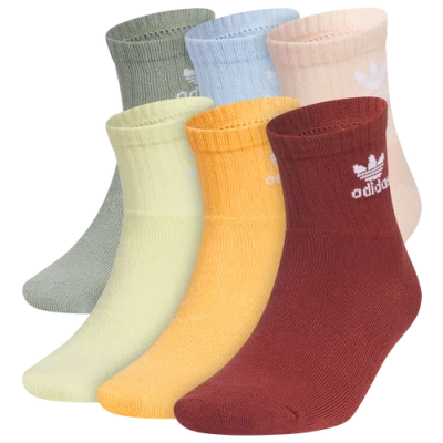 Adidas Originals Mens  Trefoil 6 Pack Quarter Socks In Multi