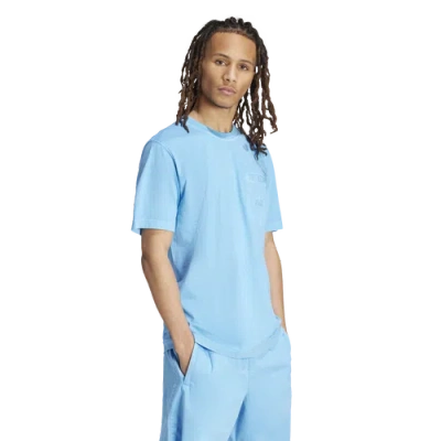 Adidas Originals Mens  Trefoil Essentials+ Lifestyle Dye Pocket T-shirt In Semi Blue Burst