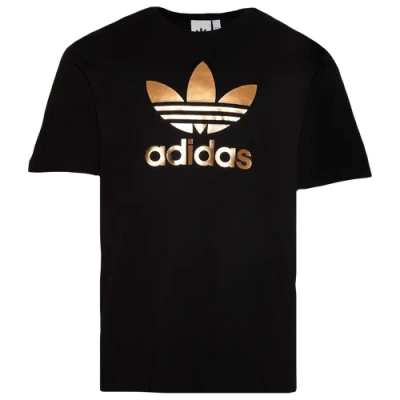 Adidas Originals Mens  Trefoil T-shirt In Black/gold