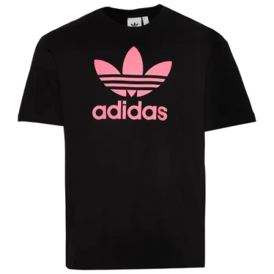 Adidas Originals Mens  Trefoil T-shirt In Black/pink