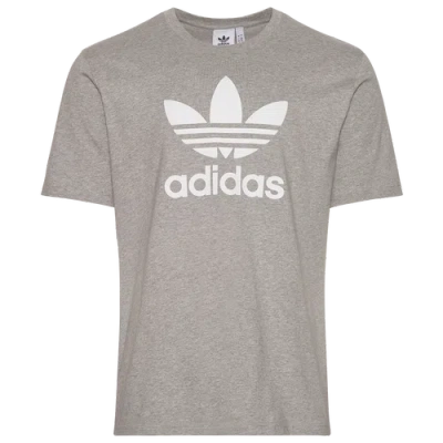 Adidas Originals Mens  Trefoil T-shirt In Grey/white